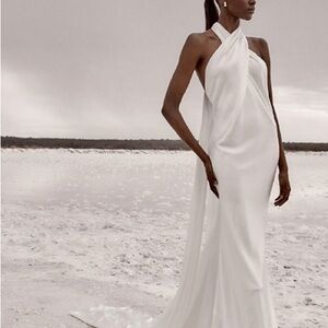 KYHA Maras Halter Wedding Dress (Train Length Altered)